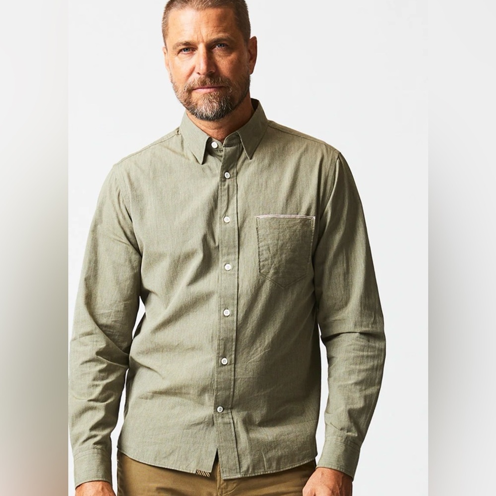 Billy Reid MSL 1-Pocket Shirt - Olive small